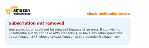 Amazon SNS、Unsubscribeが無効化