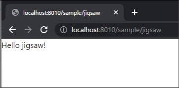 http://localhost:8000/sample/jigsaw/のHello jigsaw!