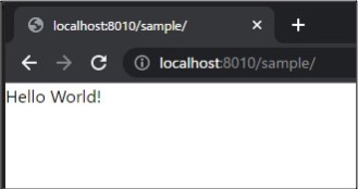 http://localhost:8000/sample/のHello World!